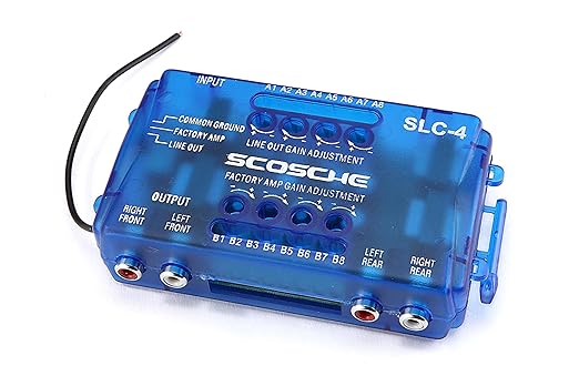 Scosche SLC4 Line Output Converter/OEM Premium Amplifier Adapter - 4CH LOC High/Low RCA Converter Car Audio