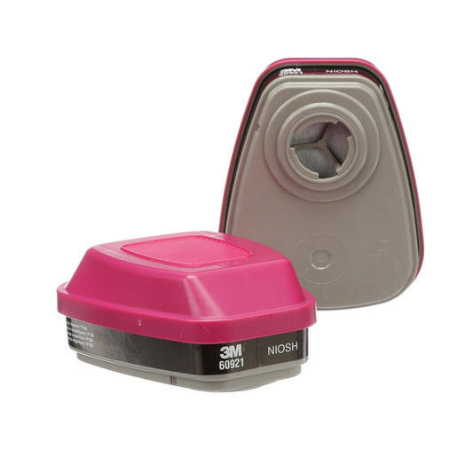3M 60921 P100 Respirator Cartridge/Filter, NIOSH Approved, 1 Pair, OV/P100, Chemical Clean-up, Maintenance
